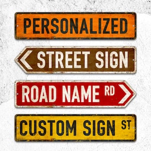 Rustic Personalized Street Sign,Custom Street Sign,Directional Street Signs,Left Arrow,Right Arrow,Metal Sign image 4