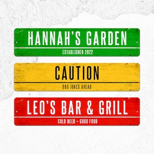 Custom Sign Personalized Contemporary Rusted Street Metal Sign Outdoor Sign Home Decor Wall Sign Personalized Gift Name Sign