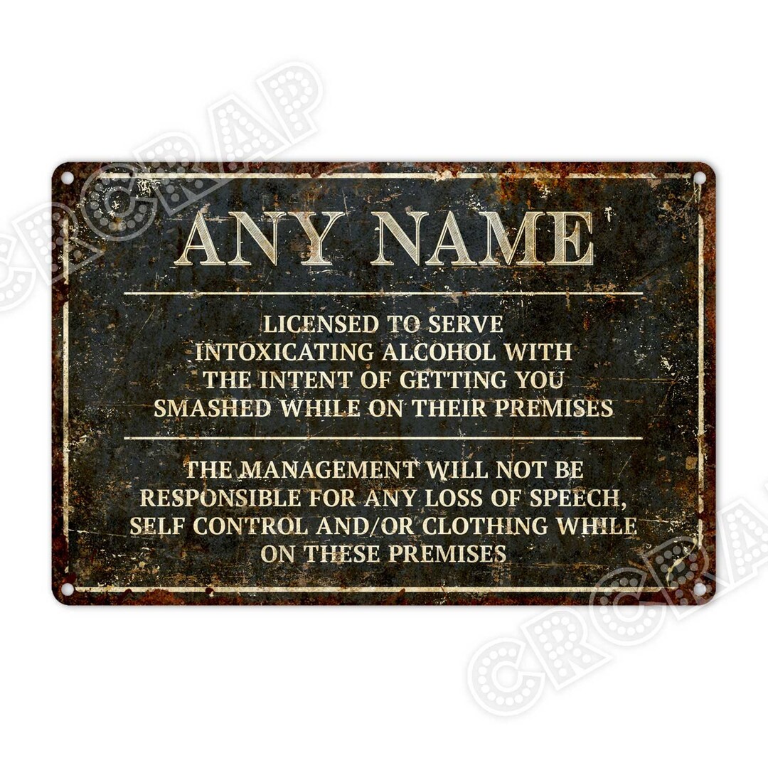 Custom Bar Sign, Pub Sign, Lounge Decor, Personalised Gifts ...