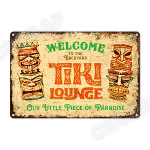 Bar Sign, Tiki Lounge, Pub Sign, Lounge Decor, Outdoor Sign, Metal Sign, Rustic Wall Decor, Personalised Gifts