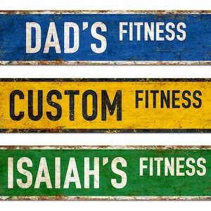 Custom Fitness Gym Sign Vintage Street Metal Sign Personalized Gift
