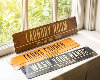 Personalized Metal Sign Custom Retro Street Name Plaque Outdoor Decor Housewarming Gift