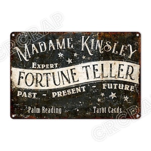 Individuelles Metallschild, Wahrsager Schild, Palm reading, Tarot Karten, rustikale Wanddekoration, personalisierte Geschenke