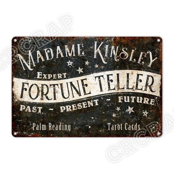 Custom Metal Sign, Fortune Teller Sign, Palm Reading, Tarot Cards, Rustic Wall Decor, Personalised Gifts