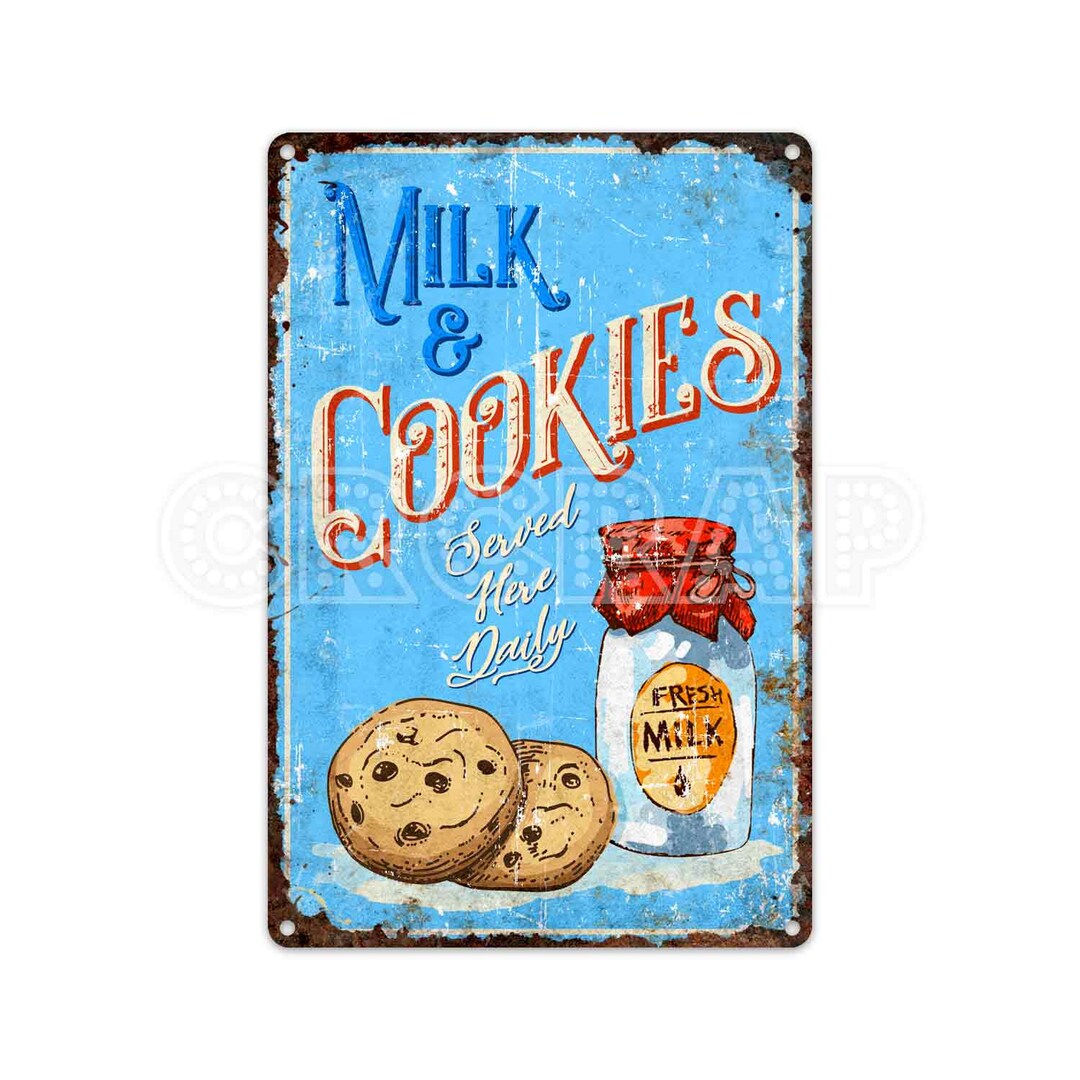 Framed Milk and Cookies Wall Sign 19.5