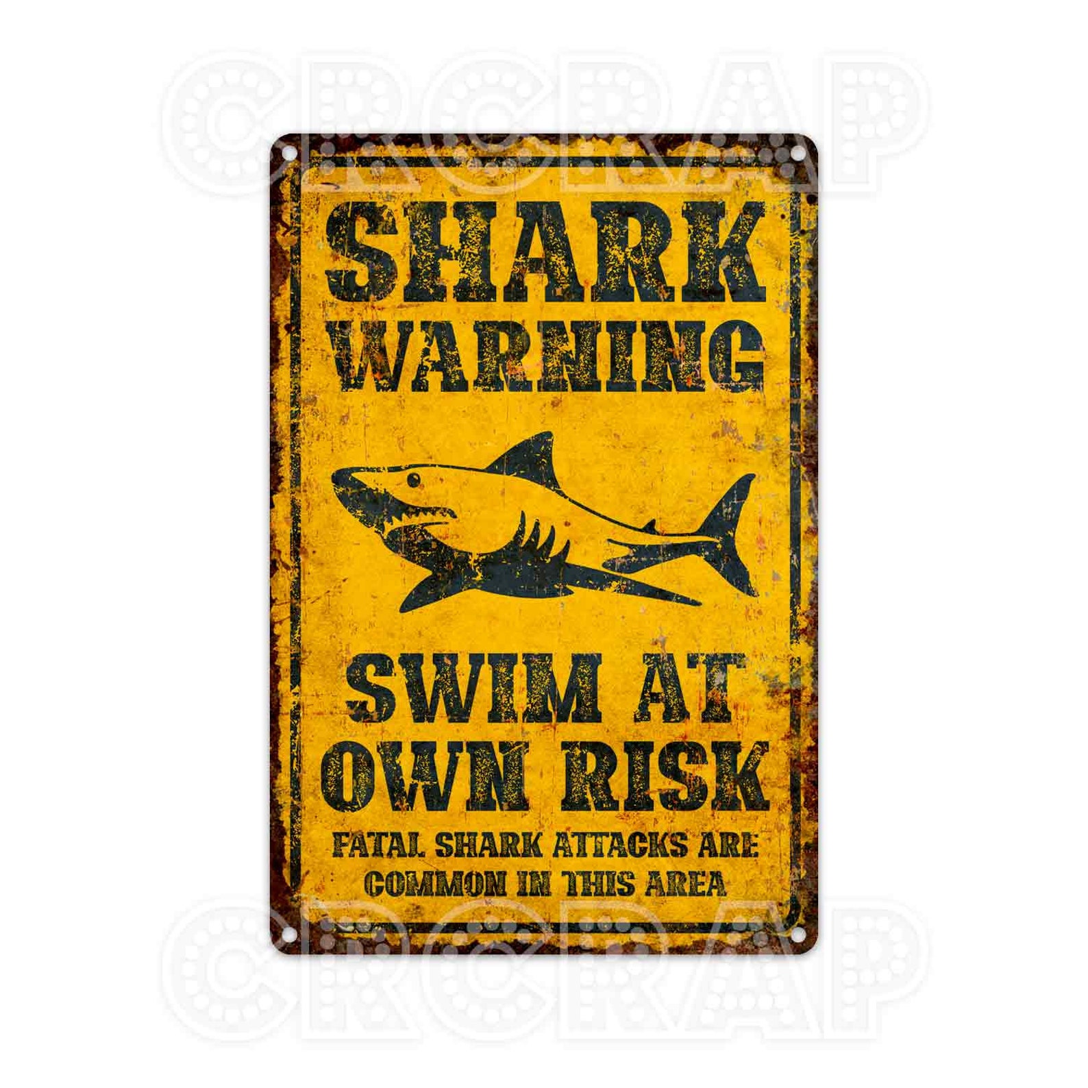 Warning Sign Beware of Shark Danger Caution Beach Sign | Etsy