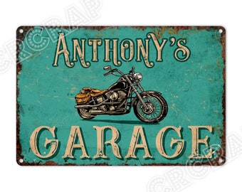 Garage Sign,Custom Sign,Man Cave Sign,Motorcycle,Metal Sign,Outdoor Decor,Personalised Gifts,Father Gifts