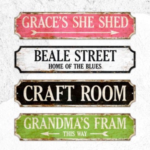 Personalized Street Sign: Vintage Rustic Garden Decor