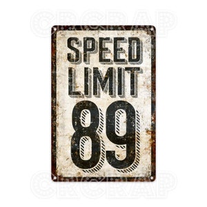 Custom Speed Limit Sign: Personalized Number, Metal Garage Decor