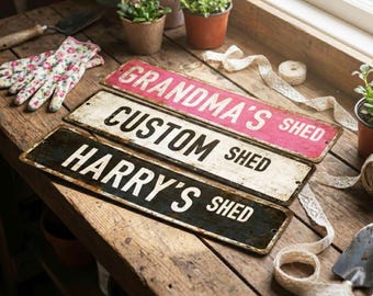Custom Shed Sign Outdoor Aluminum Personalized Garden Greenhouse Wall Decor Gift