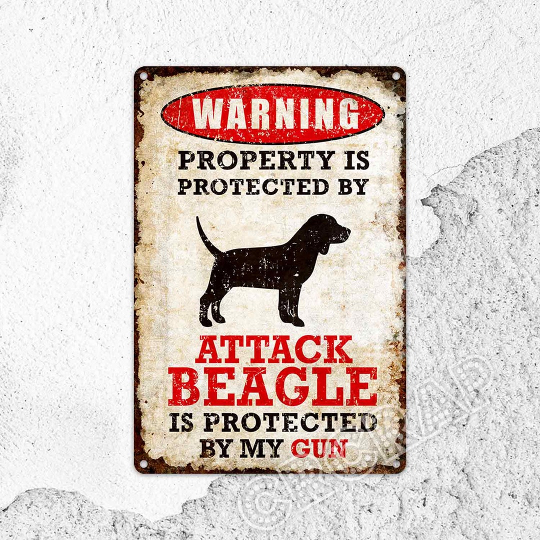 Beagle Warning Metal Sign, Funny Dog Gate Decor - Etsy