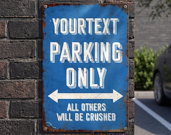 Personalized Parking Sign Aluminum Outdoor Custom Retro Car Spot Wall Decor Gag Gift