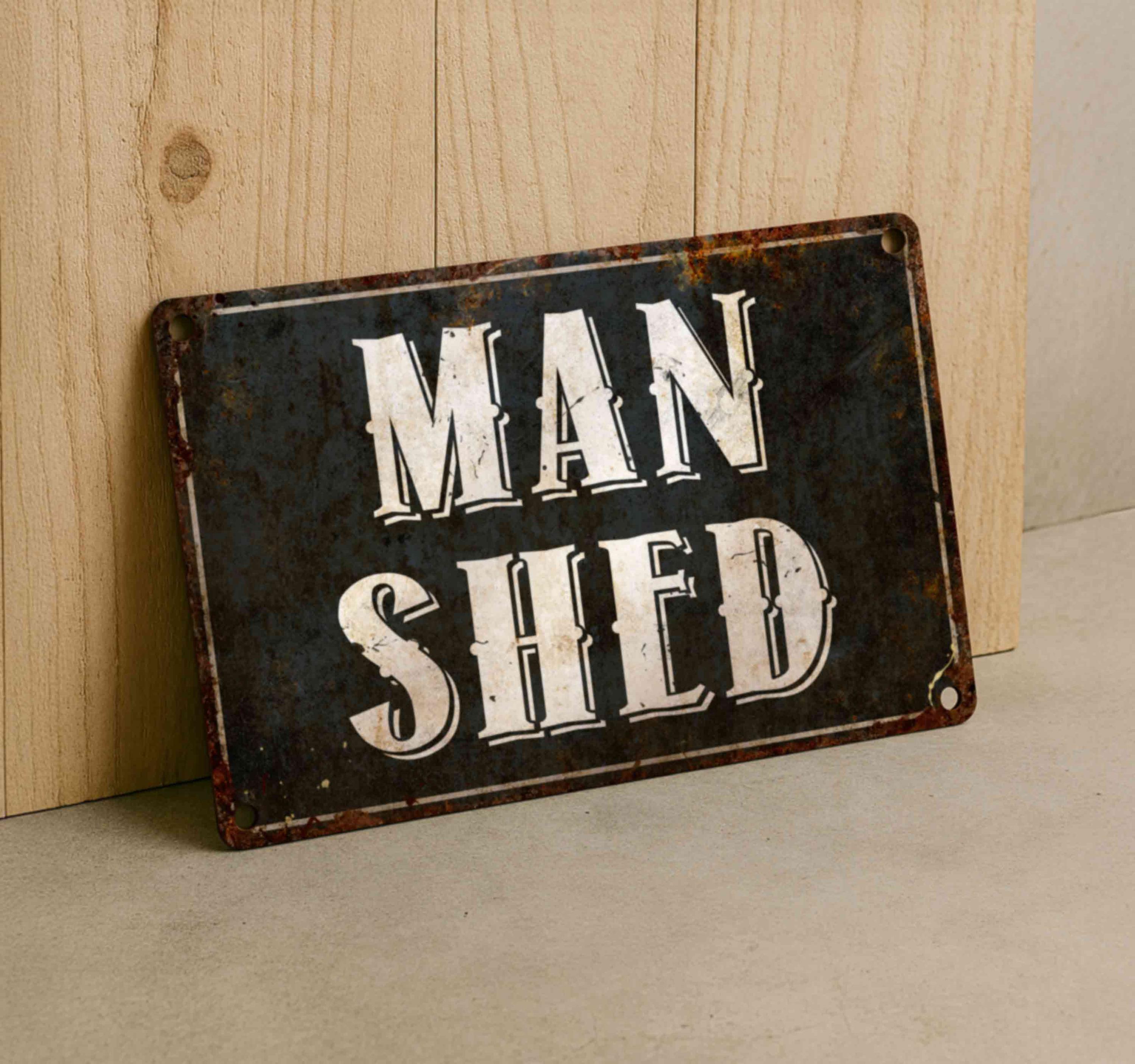 Enseigne Métal Vintage – Homme Rustique Pêche, 6x13 Cm, Déco Cabane
