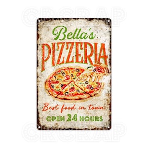 Custom Sign,Pizzeria Sign,Kitchen Sign,Pizza,Restaurant Sign,Metal Sign,Rustic Home Decor,Personalized Gifts