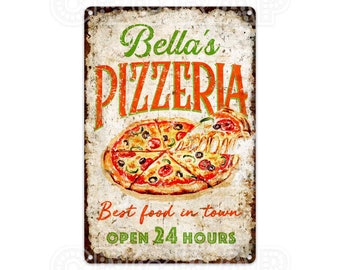 Custom Sign,Pizzeria Sign,Kitchen Sign,Pizza,Restaurant Sign,Metal Sign,Rustic Home Decor,Personalized Gifts