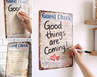 Vintage Blank Guest Check Sign Metal Signature Board For Home Party Decor Housewarming Gifts