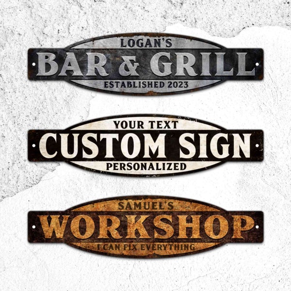 Custom Sign,Aluminum Sign,Custom Metal Sign,Personalized Sign,Man Cave Sign,Shed Signs,Outdoor Sign,Make Your Own Text Signs