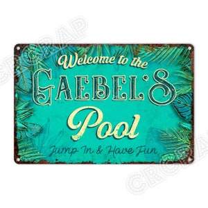 Custom Made, Pool Sign, Hot Tub Sign, Backyard Sign, Swimming Pool Sign, Metal Sign, Wall Decor, Personalised Gifts