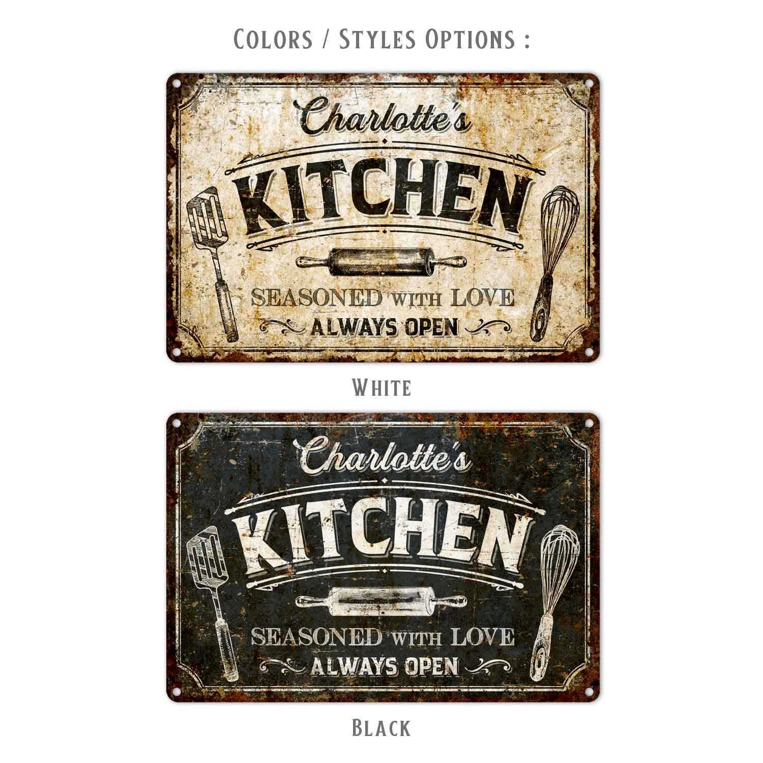 Personalized Kitchen Metal Sign – Custom Rustic Cooking Plaque for ...