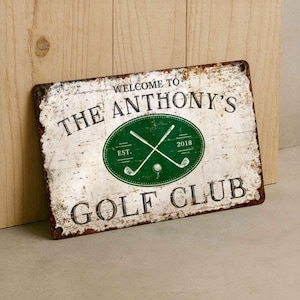Custom Golf Club Metal Sign – Personalized Vintage Wall Decor for Man Cave, Patio or Sports Room