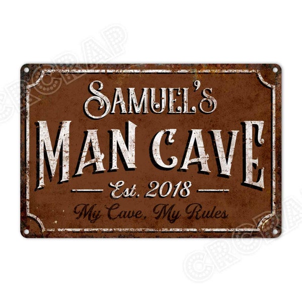 Man Cave Sign, Bar Sign, Garage Decor, Metal Sign, Rustic Home Decor, Personalised Gifts