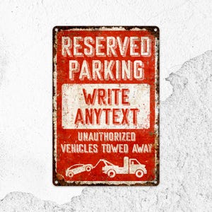 Custom Text Parking Sign: Personalized Metal Car Park Sign