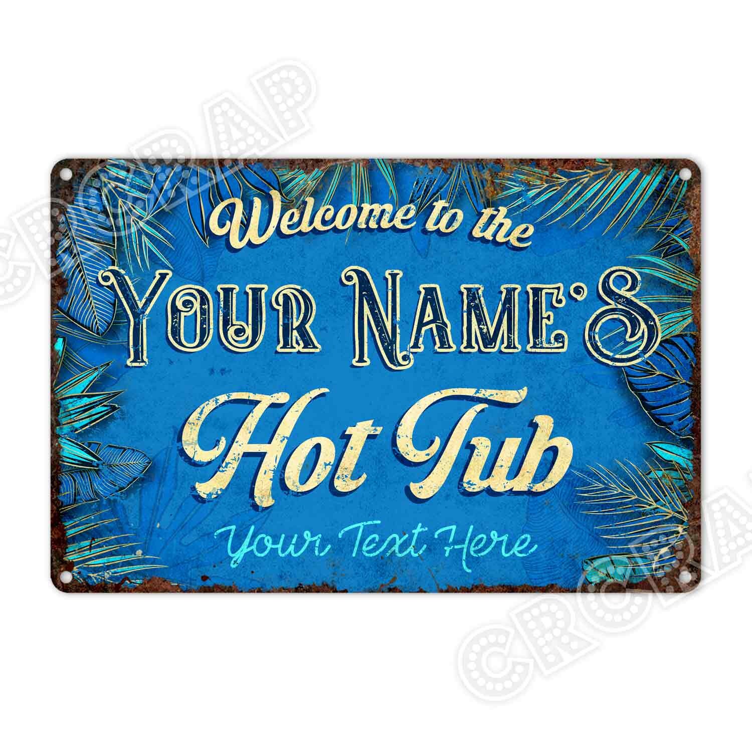 Personalized Hot Tub Sign, Hot Tub Decor, Jacuzzi Signs, Custom Signs