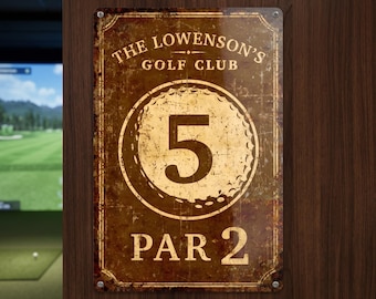 Personalized Metal Sign Custom Golf Plaque Hole Bar Backyard Putting Green Decor Gift