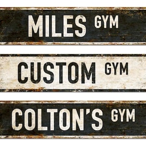Home Gym Sign Custom Street Metal Sign Personalized Gym Name Sign Workout Room Fitness Gift