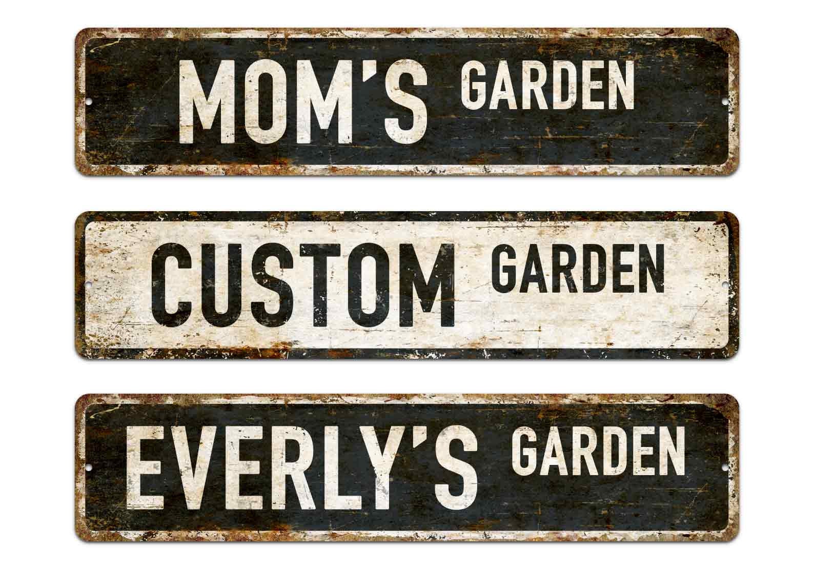 Personalised Vintage Style Metal Garden Sign – Custom Name Text For House, Shed, Or Wall – By ChintanaPrints
