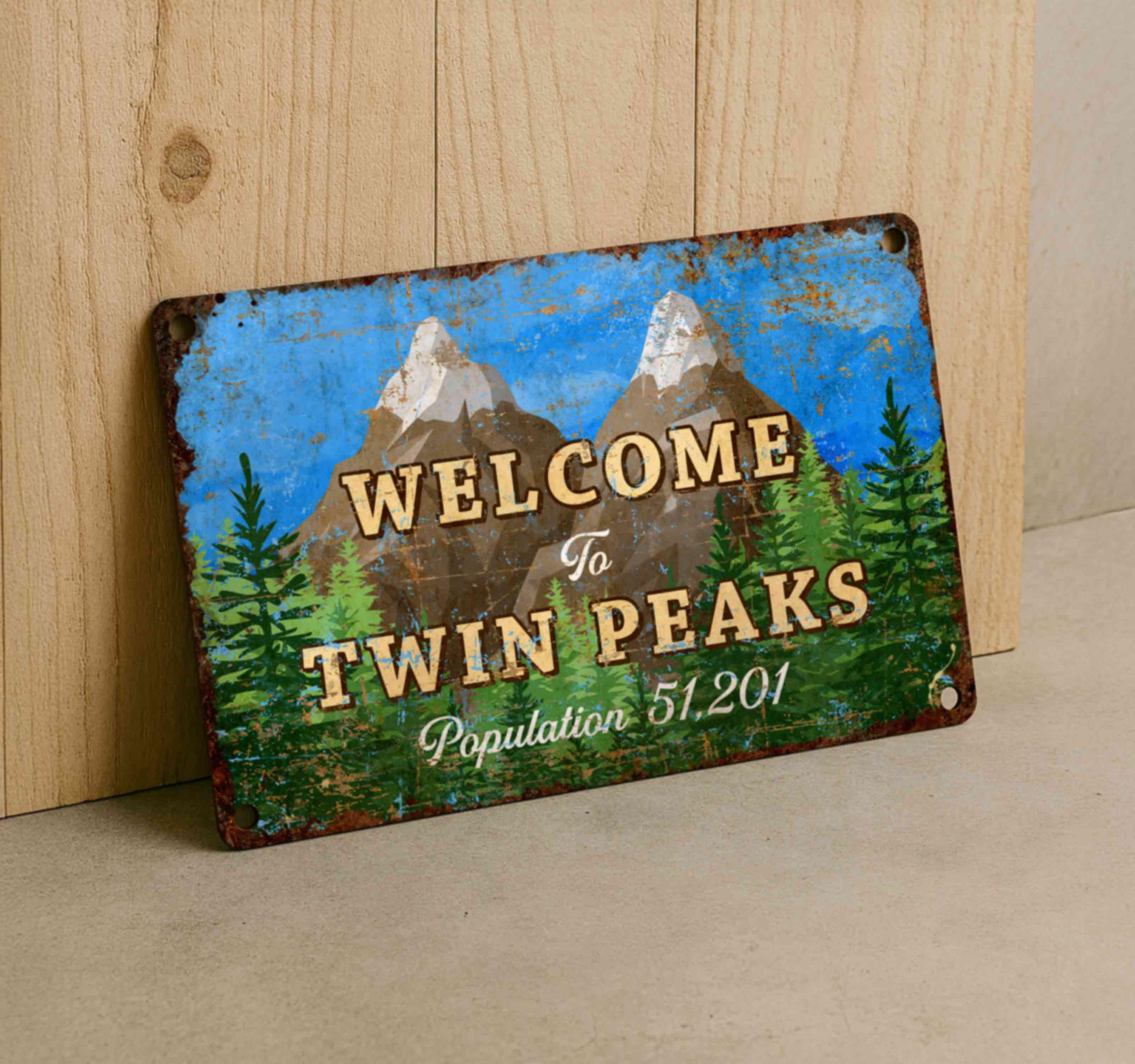 Used 80s ia at twin peaks ツインピークス販促 Welcome to Twin Peaks Metal Sign – Retro Vintage Wall Decor for