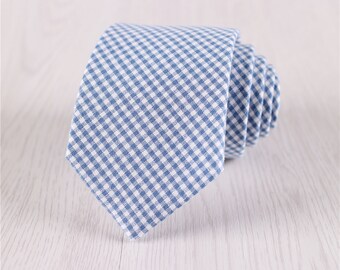 Navy Blue Gingham Check Necktie~Anniversary Gift~Wedding Tie~Mens Gift~Boys Necktie~Mens Necktie~Wedding~HoBo Ties~Mens Tie~Blue Tie