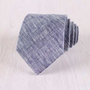 Wedding Tie for Men, Linen Tie, Flax Tie, Linum Tie, Blue Tie, Brown Necktie, Solid Color Ties, Gift Neckties./ NT-LI.3S