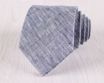 Wedding Tie for Men, Linen Tie, Flax Tie, Linum Tie, Blue Tie, Brown Necktie, Solid Color Ties, Gift Neckties./ NT-LI.3S