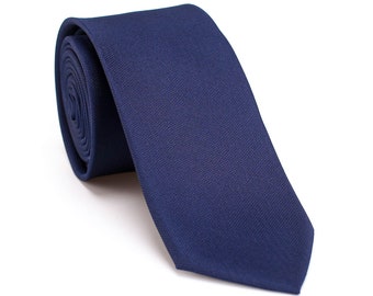 Navy Blue Necktie, Solid Color Tie, Wedding Necktie, Groomsman Tie, Narrow Tie, Slim Necktie, Groomsmen Gifts for Wedding./ NT-MF.22S