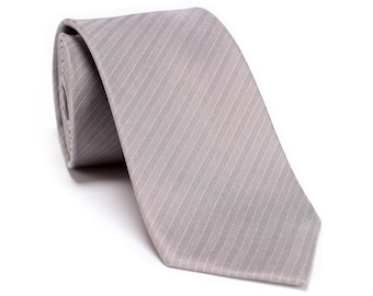 Gray Silk Necktie, Grey Ties, Striped Necktie, Solid Color Tie, Men Suit Tie, Wedding Tie, Groom Necktie, Men Gift./ NT.5S