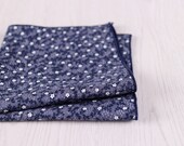 Bluish Violet Floral Pocket Square, Vintage Royal Purple Flower Hankerchief, Wedding Cotton Hanky, 30*30 CM Wide Fancy Pocket Square-PS.8S