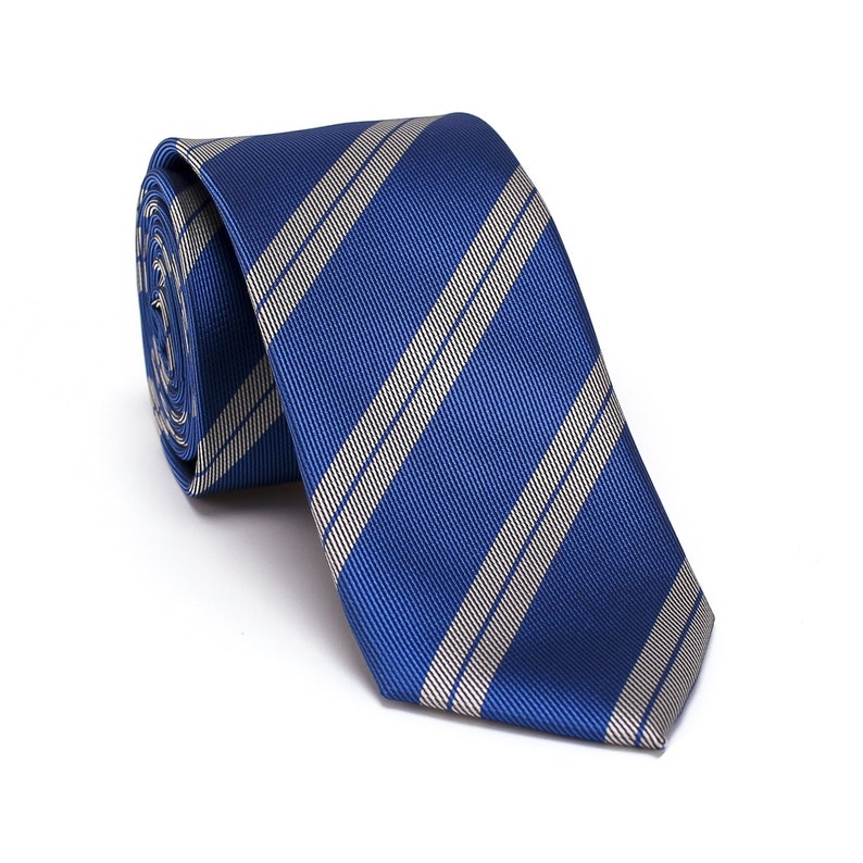 Mens Necktie, Men Tie, Striped Necktie, Blue Necktie, Wedding Neck Tie, Slim Tie, Boy Necktie, Groomsmen Gift Tie./ NT-MF.29S image 1