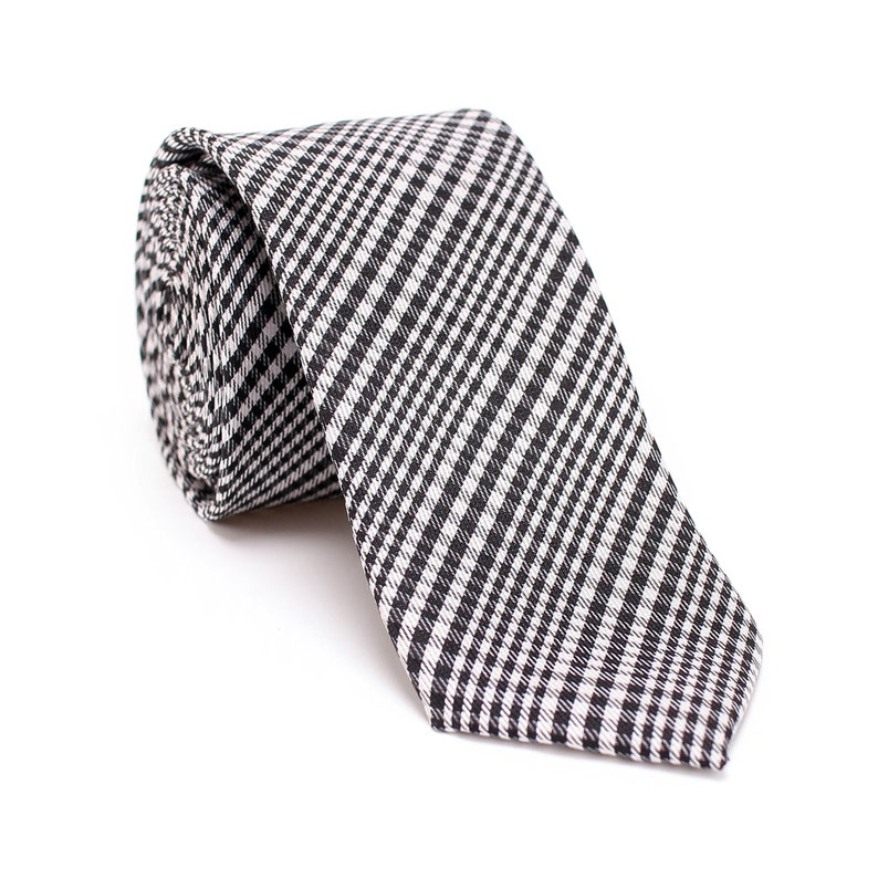 Black Tie Plaid Tie Glen Check Tie Men Tie for Wedding Etsy