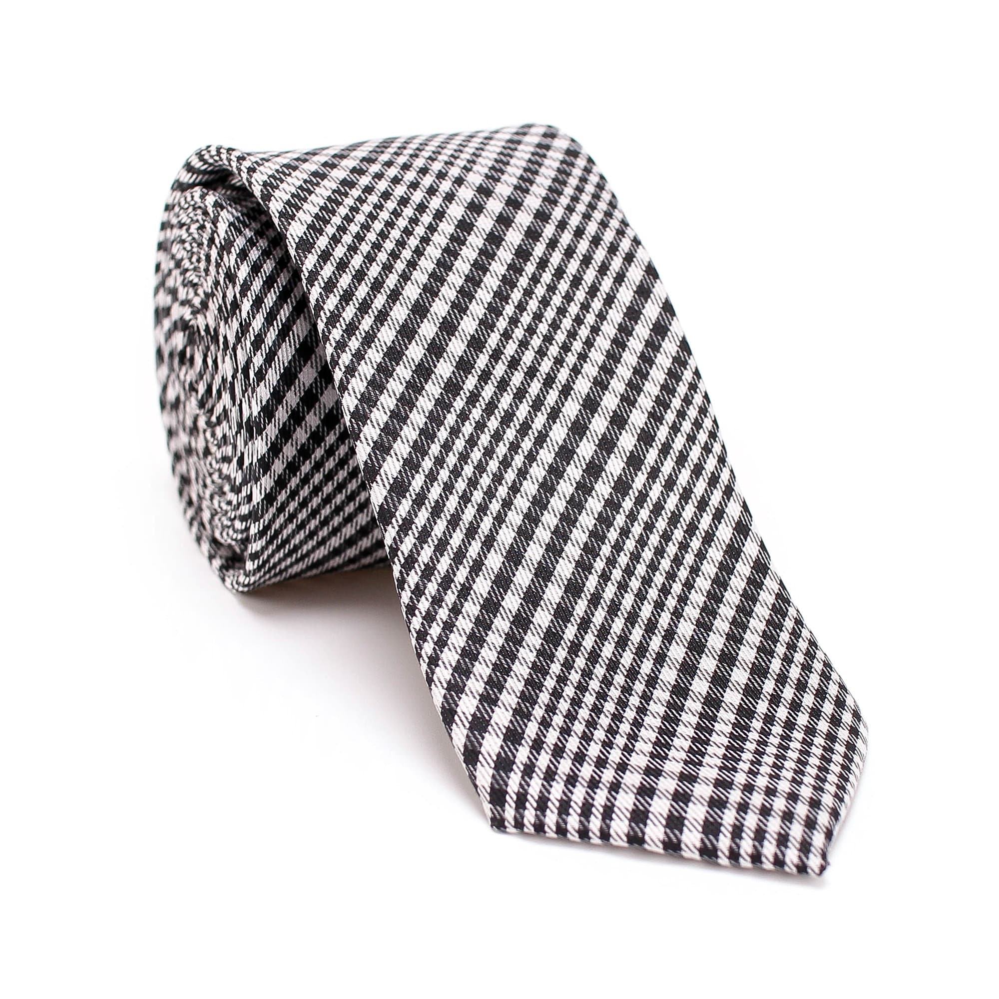 Black Tie Plaid Tie Glen Check Tie Men Tie for Wedding Etsy