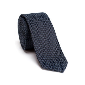 Groomsman Tie, The Best Man Tie, Wedding Tie, Navy Tie, Men Necktie, Dapper Necktie, Skinny Tie, Gift Box Necktie./ NT-MF.16S