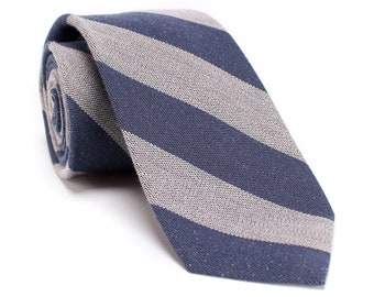 Man Tie, Man Necktie, Gray / Navy Tie, Striped Necktie, Groom Necktie, Gift Wrap Necktie, Boy Tie, Man Gifts./ NT-MF.19S