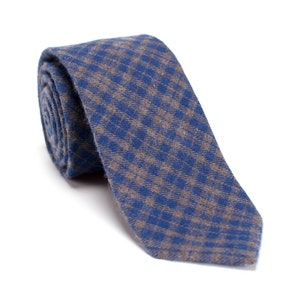 Blue Glen Plaid Necktie, Green Plaid Tie, Mens Informal Tie, Wedding Party Tie for Groomsmen, Gift Boxed Slim 6 CM Self-Tie Tie-NT.19S