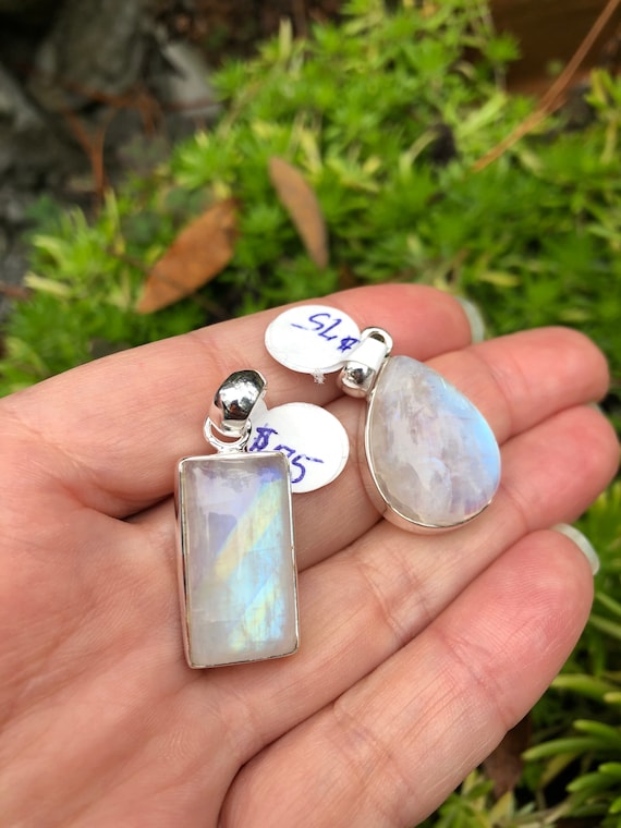 Rainbow moonstone pendant