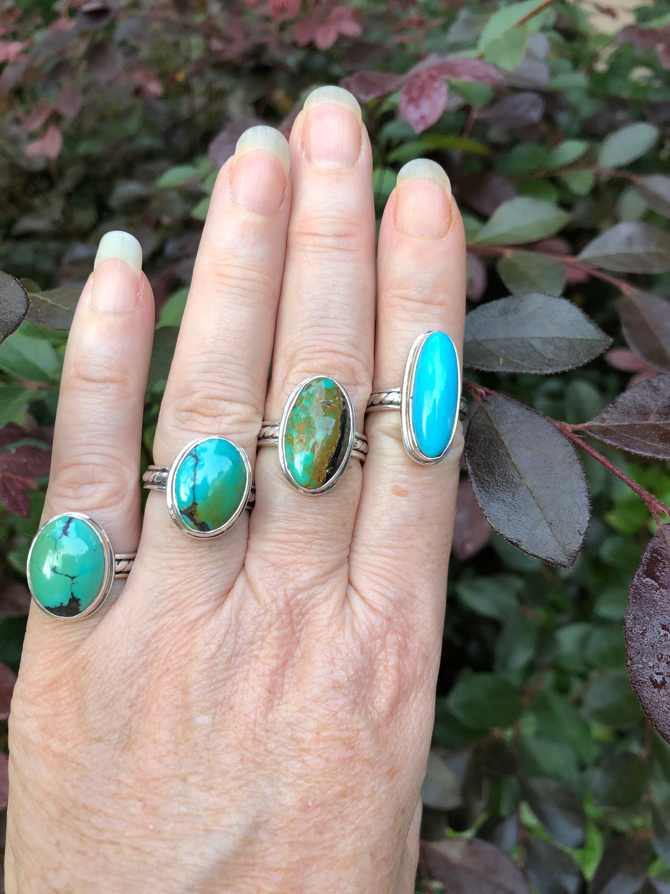 Big Oval 25.0 Cts Shape Real Turquoise Ring Dark Firoza Ring