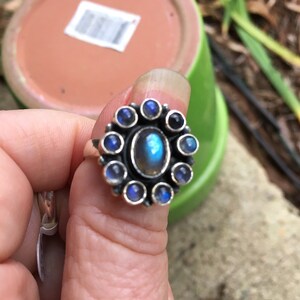 SALE/Rainbow moonstone ring/8-9 image 3