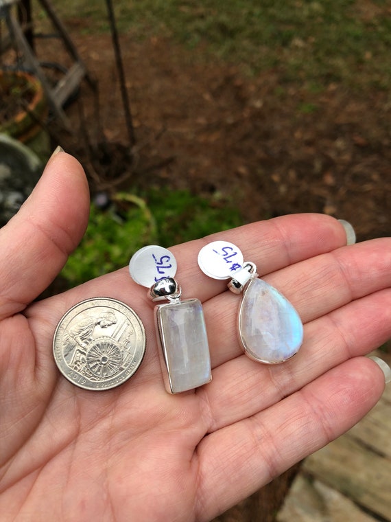 Rainbow moonstone pendant - image 8