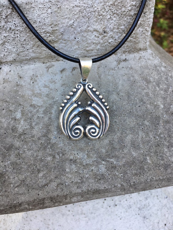 SALE/Ornate silver pendant