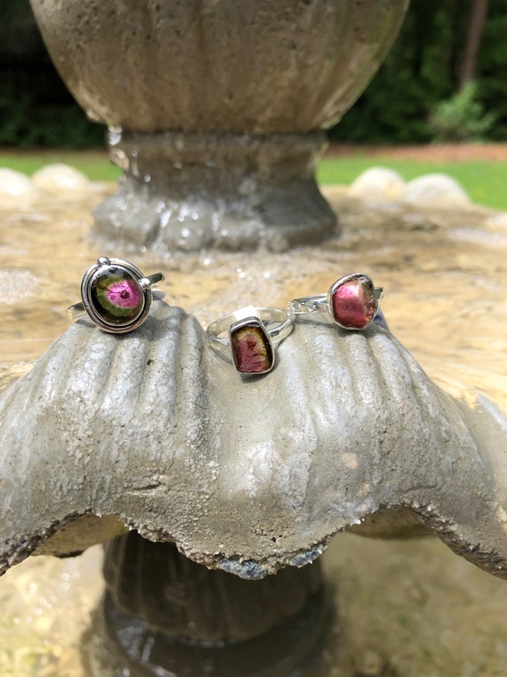 Watermelon tourmaline ring