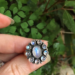 SALE/Rainbow moonstone ring/8-9 image 2